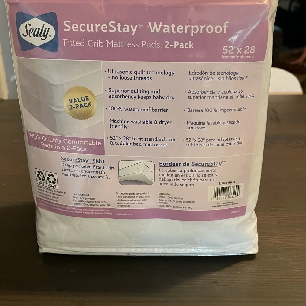 White SecureStay Waterproof Mattress Covers 2-Pack